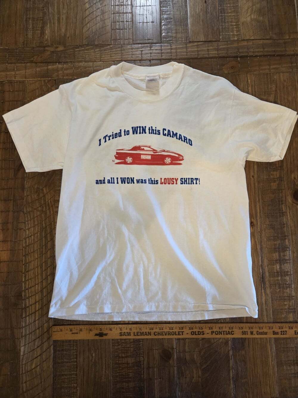 Vintage Car Camaro T-Shirt Humor Size L Single Stitch